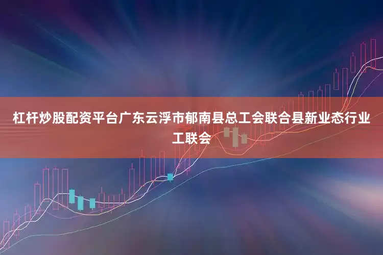 杠杆炒股配资平台广东云浮市郁南县总工会联合县新业态行业工联会